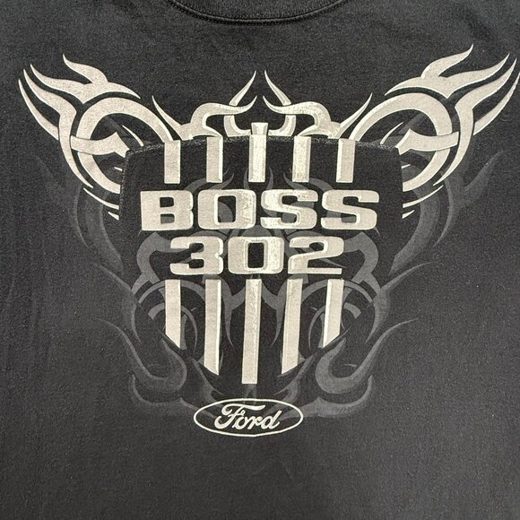 Ford‎ Boss 302 Mustang T-Shirt Mens XL Black Graphic Auto 100% Cotton Licensed - Picture 2 of 9
